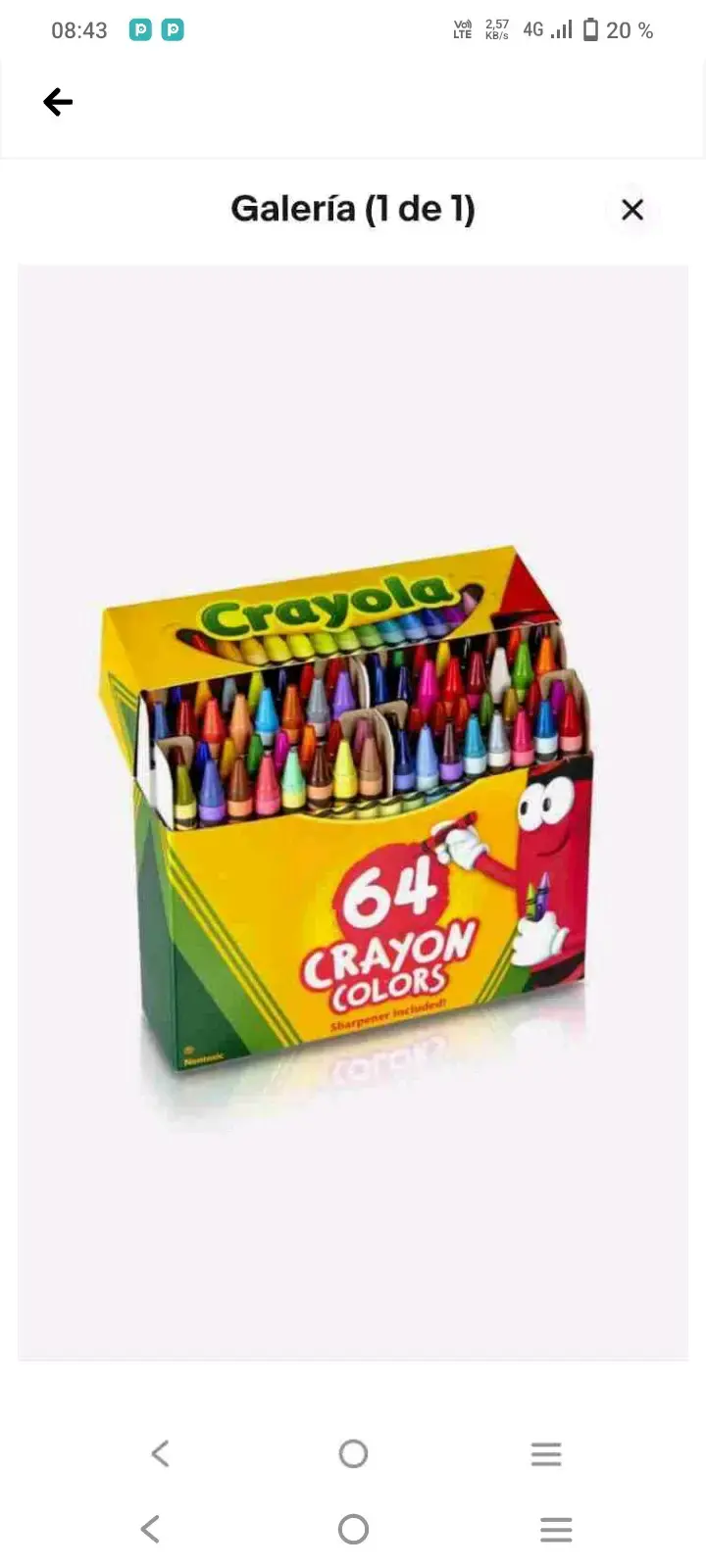 Caja de 64 crayones Crayola colores surtidos