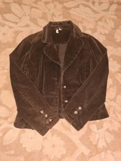 Chaqueta de pana marrón para mujer - miniatura 1