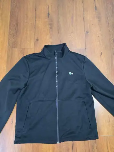 Chaqueta negra Lacoste con cierre completo - miniatura 1