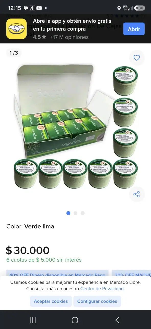 Hilo para depilación orgánica verde lima - 2