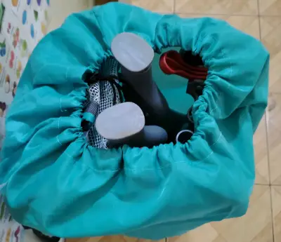 Cuna corral plegable para bebé color turquesa - miniatura 2