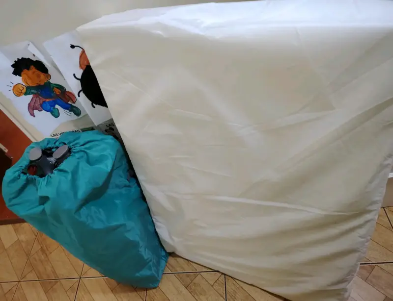 Cuna corral plegable para bebé color turquesa - 3