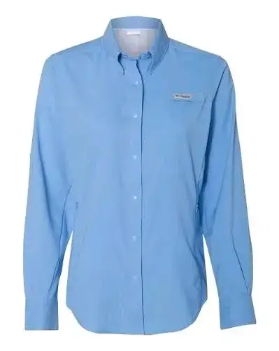 Camisa Columbia Omni-Shade azul para mujer - miniatura 2