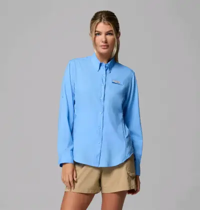 Camisa Columbia Omni-Shade azul para mujer - miniatura 6