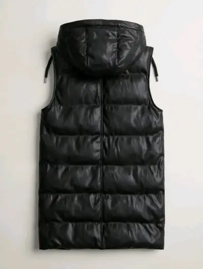 Chaleco acolchado negro con capucha Zara - miniatura 2