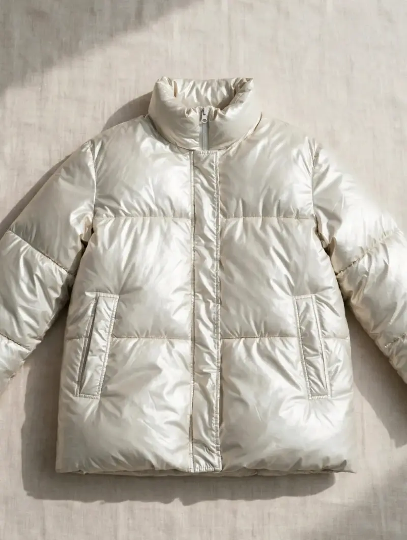 Chaqueta acolchada blanca para invierno - 1