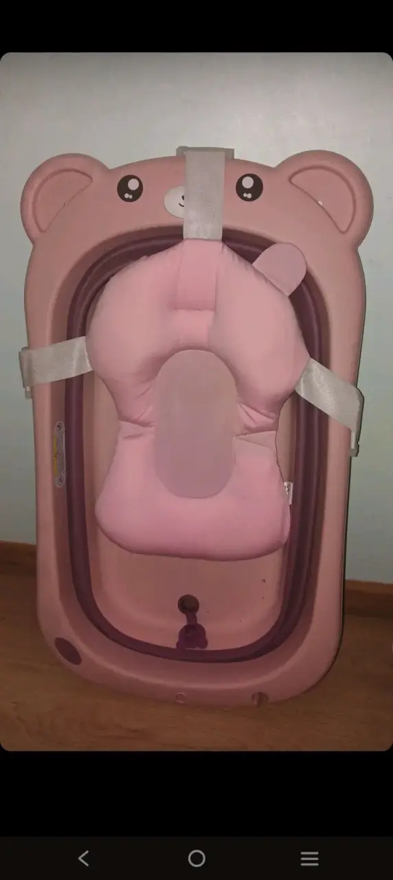 Tina de baño plegable para bebé rosa