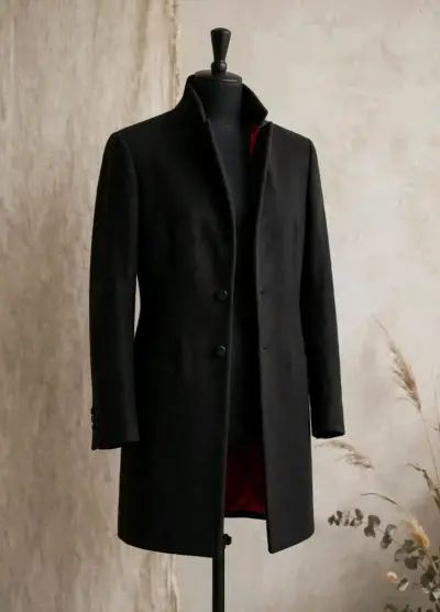 Abrigo gris oscuro elegante para hombre - miniatura 1