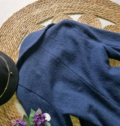 Abrigo azul mujer Forever 21 elegante - miniatura 3