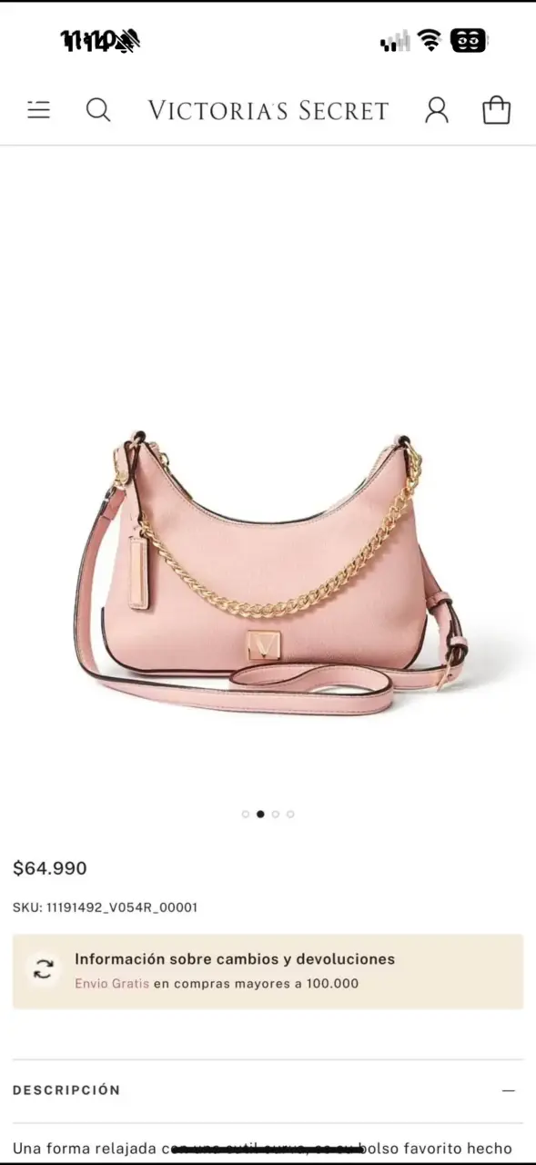 Bolso rosa con cadena dorada Victoria's Secret - 1
