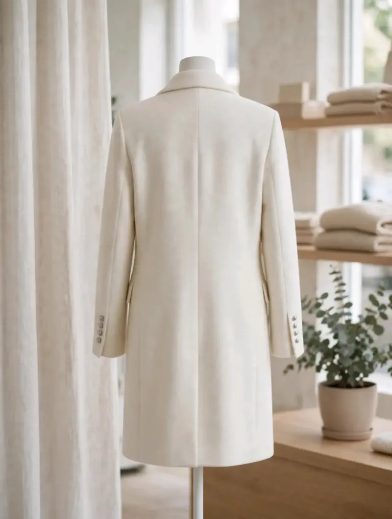 Abrigo blanco elegante para mujer - 2