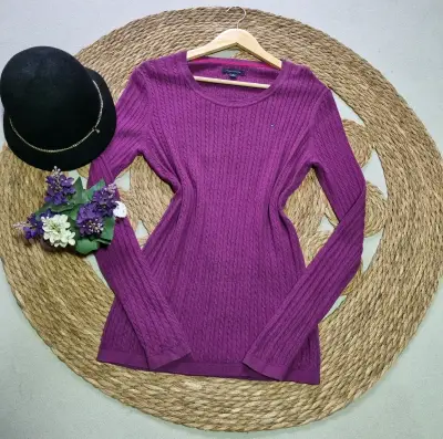 Suéter morado de punto para mujer - miniatura 1