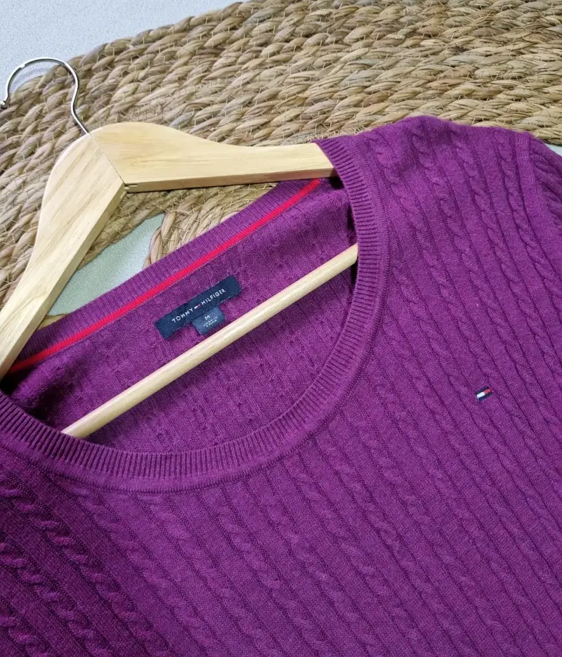 Suéter morado de punto para mujer - 2