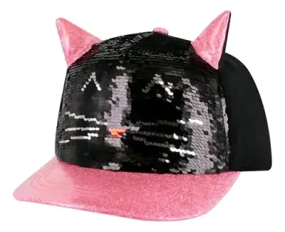 Gorra infantil con lentejuelas y orejas de gato - miniatura 1