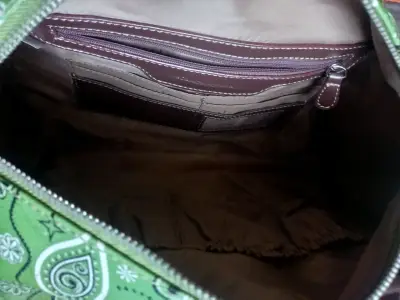 Bolso de mano verde con diseño floral de Diseñador - miniatura 6