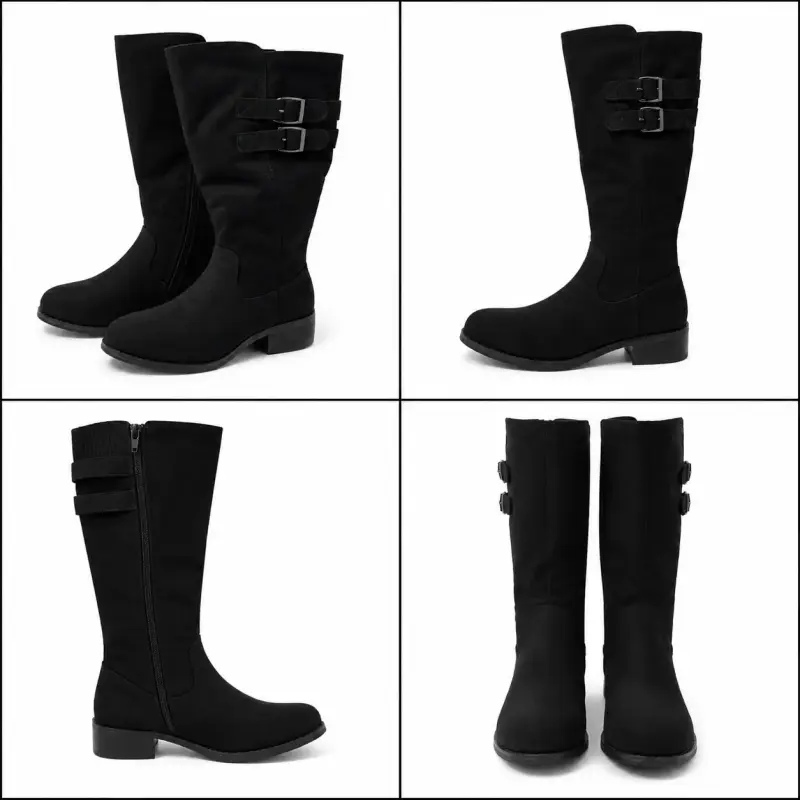 Botas negras de mujer con hebillas - 1