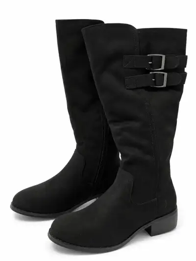 Botas negras de mujer con hebillas - miniatura 4