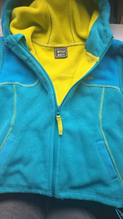 Chaqueta polar azul y amarilla Uppii para niños - miniatura 1