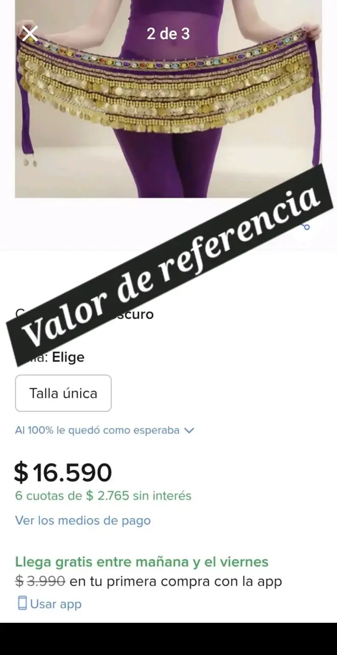 Falda de Danza Árabe Amarilla con Monedas - 2