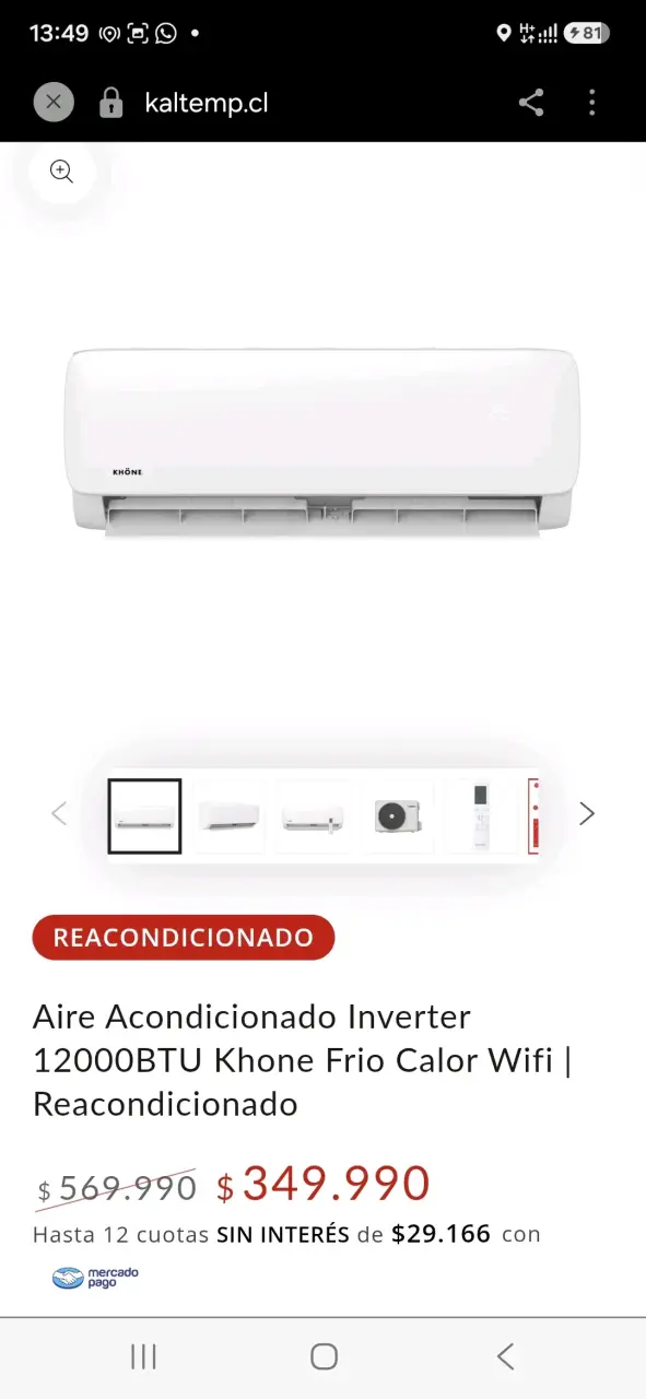 SPLIT MURO 12,000 BTU Khöne frio/calor - 6