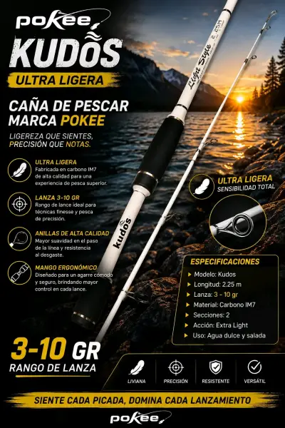 Caña de Pescar Pokee Kudos Ultra Ligera - miniatura 1
