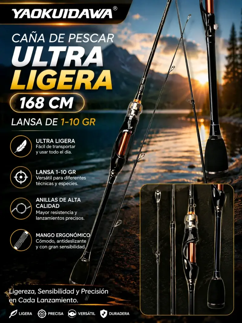 Caña de Pescar Pokee Kudos Ultra Ligera - 5