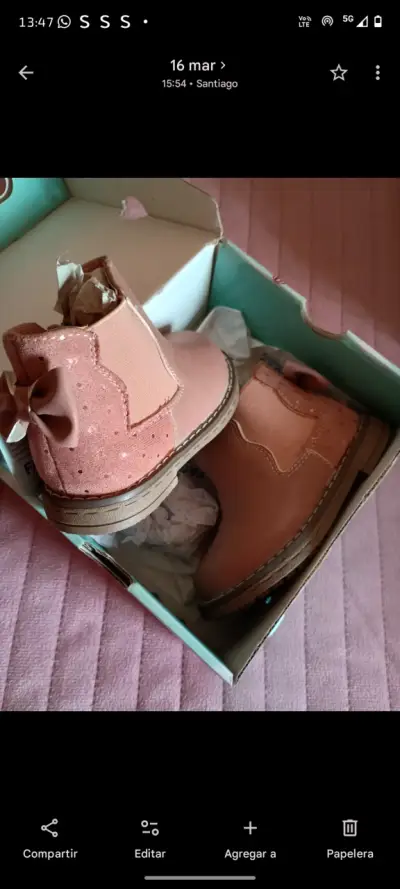 Botines rosados para niña con lazo decorativo - miniatura 1