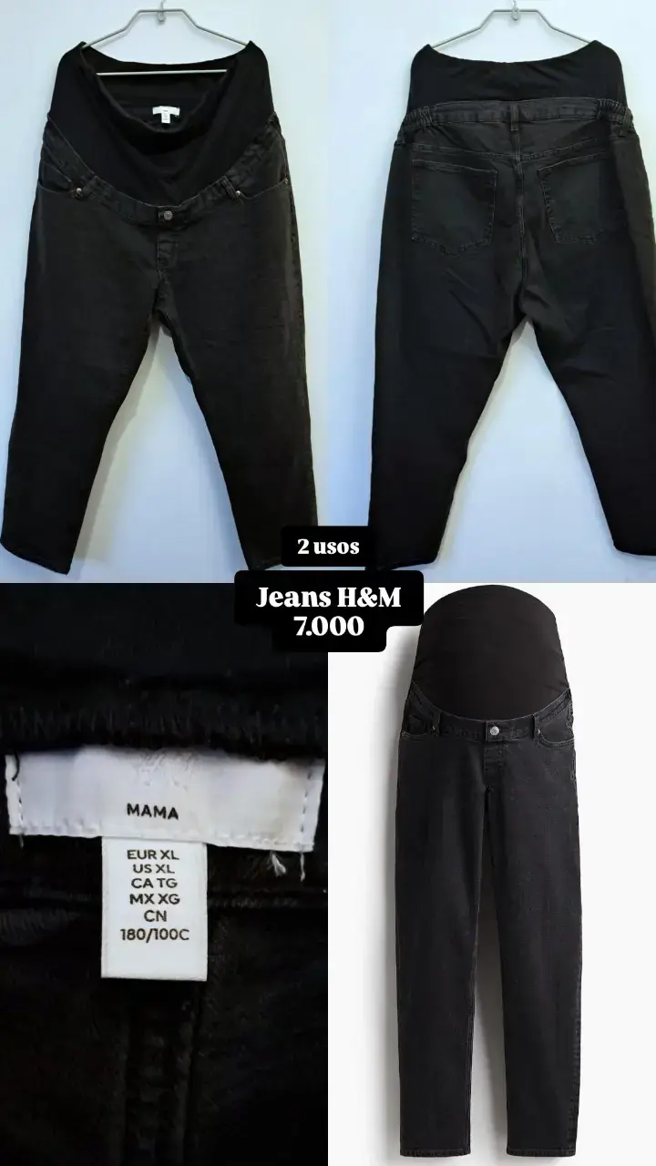 Jeans de maternidad H&M negros talla XL