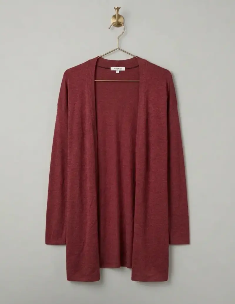 Cardigan abierto rojo para mujer - 1