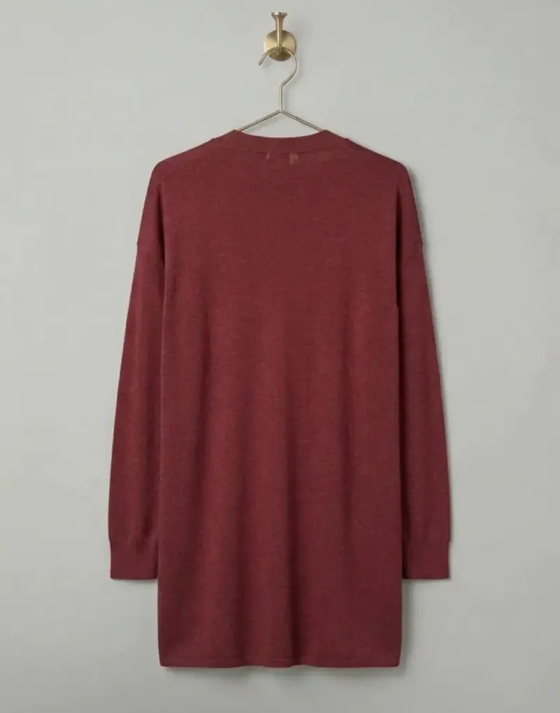 Cardigan abierto rojo para mujer - 2