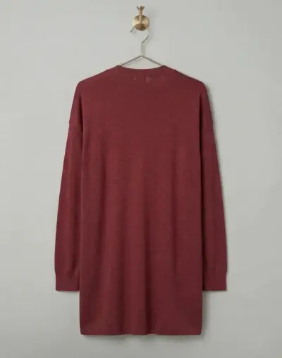 Cardigan abierto rojo para mujer - miniatura 2
