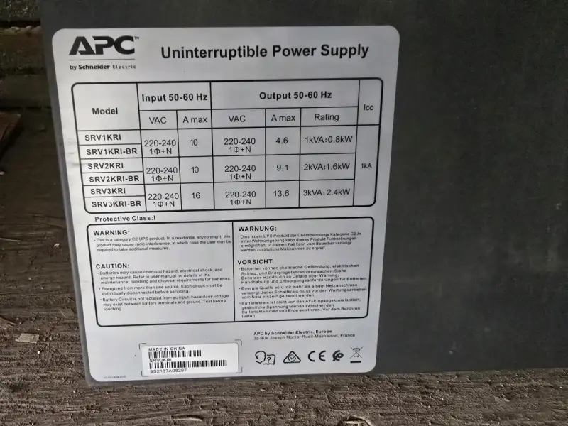 UPS APC Easy UPS On-Line SRV2KRI 2000VA / 1600W – - 1