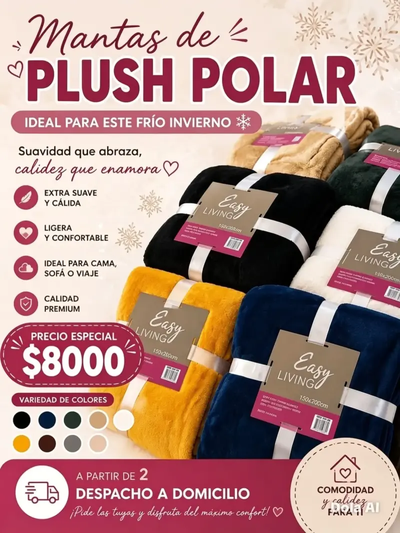 Mantas de plush polar Easy Living en varios colores - 1