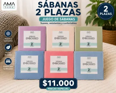 Sábanas Embossed 1 1/2 Plaza Poliéster AMA Home - miniatura 3