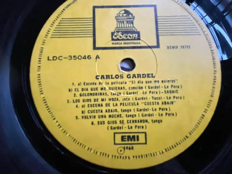 Disco de vinilo Carlos Gardel 1968 perfecto estado - 4