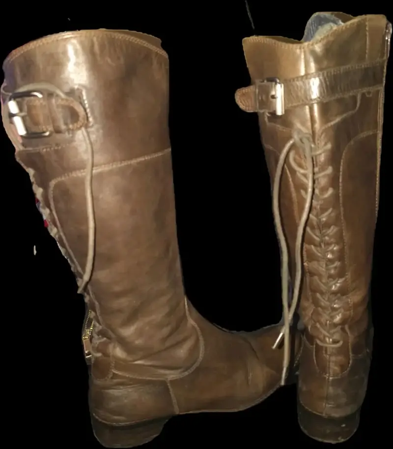 Botas de cuero negras con cordones - 2