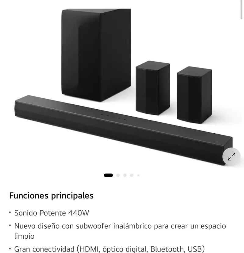 Barra de Sonido 440W LG S60TR
