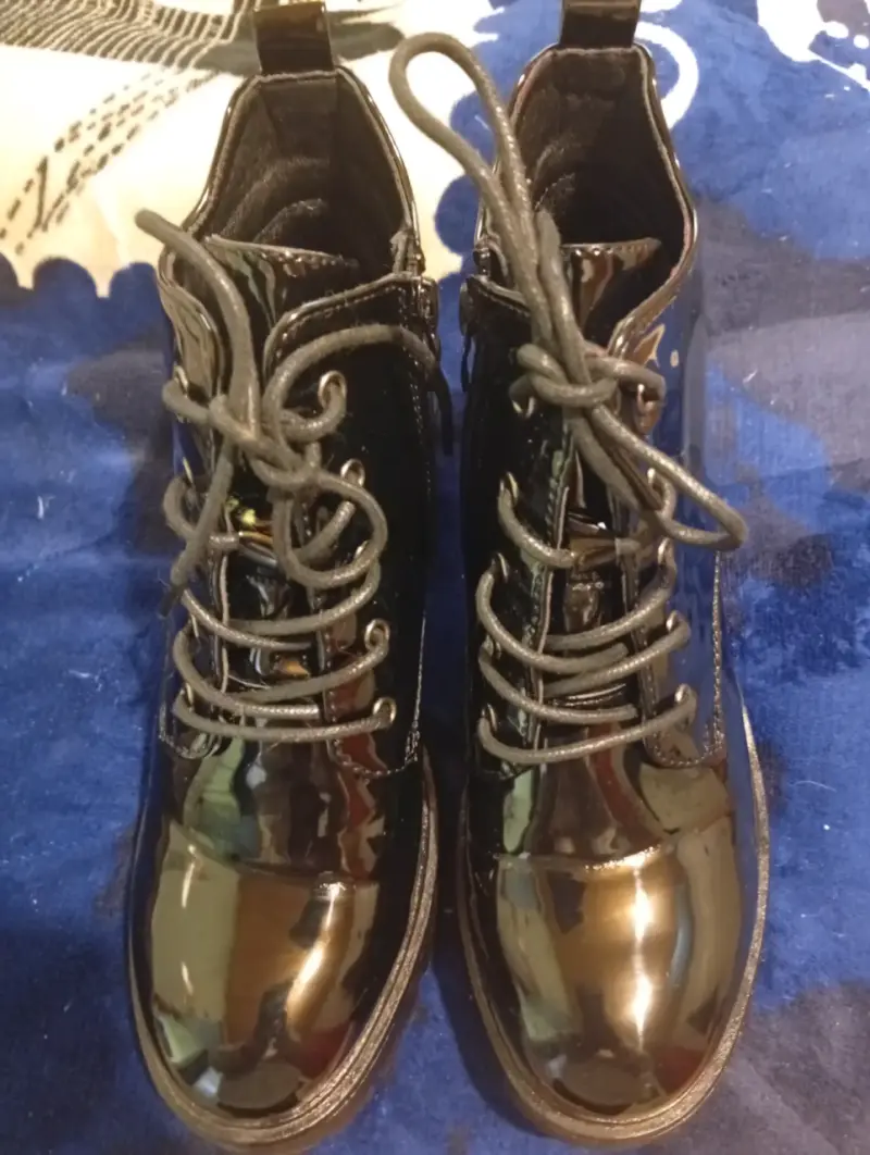 Botines de charol negro con plataforma - 2