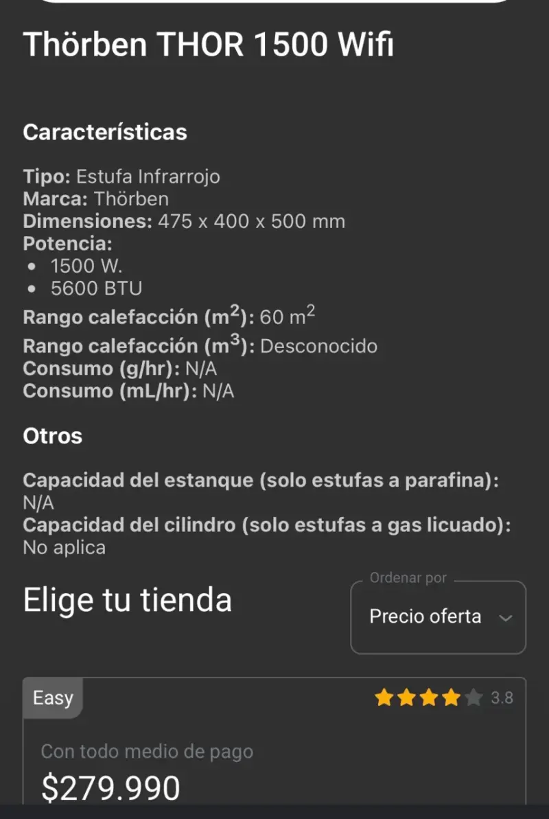 Estufa infrarroja Thorben THOR 1500 Wifi - 4