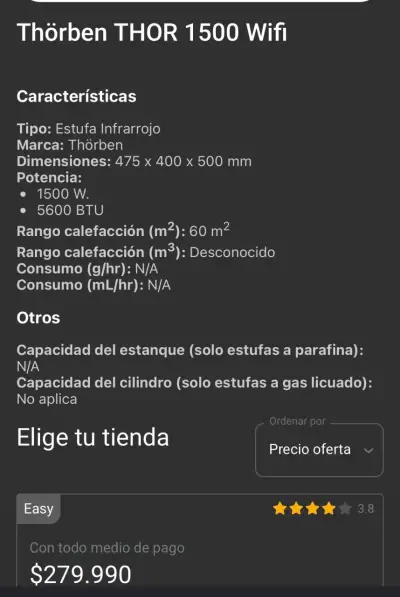 Estufa infrarroja Thorben THOR 1500 Wifi - miniatura 4