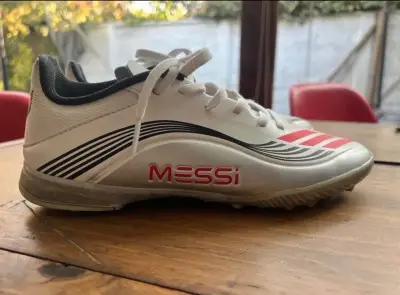 Zapatillas de fútbol Adidas Messi F50 blancas - miniatura 4