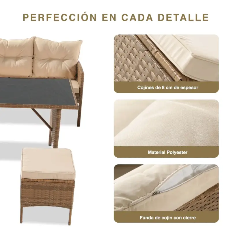 Juego de Comedor Toscana PE Café para 7 Personas - 5