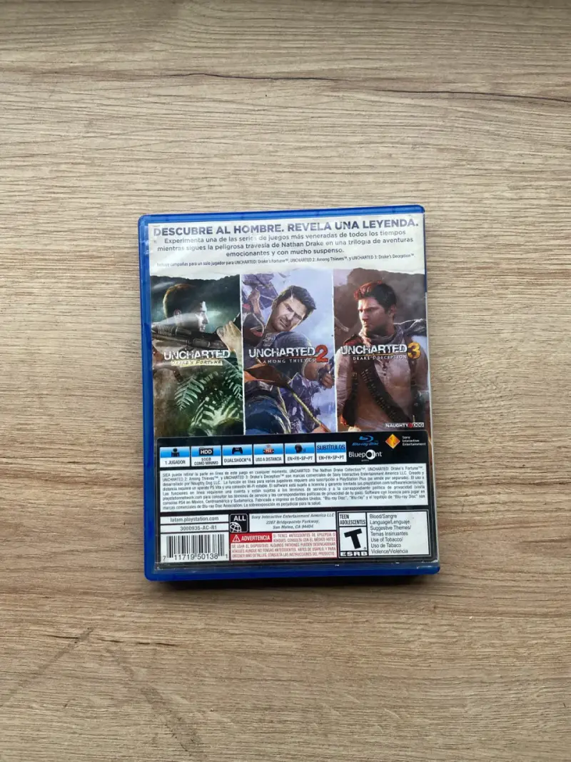 Uncharted colecction para PS4 fisico - 2