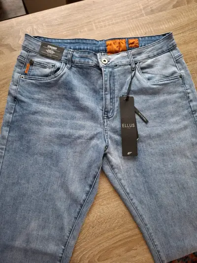 Jeans rectos de mezclilla azul Ellus - miniatura 1