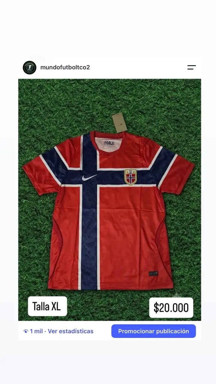 Camiseta de fútbol Noruega Nike roja XL