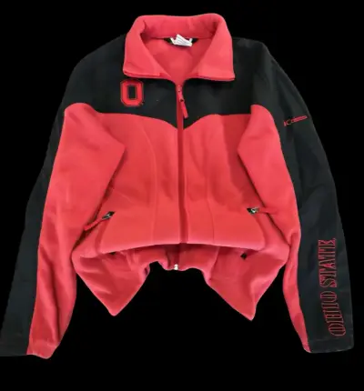 Chaqueta polar Columbia Ohio State roja y negra - miniatura 1