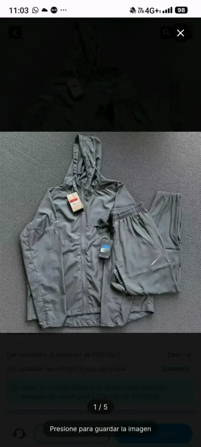 Conjunto deportivo negro con capucha - miniatura 2