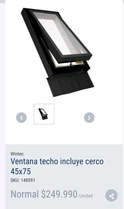 Ventana de techo Wintec 45x75 con cerco - miniatura 2