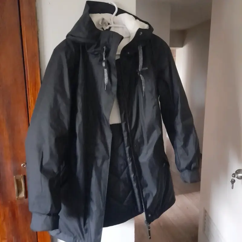 Chaqueta impermeable negra Quechua para mujer - 2