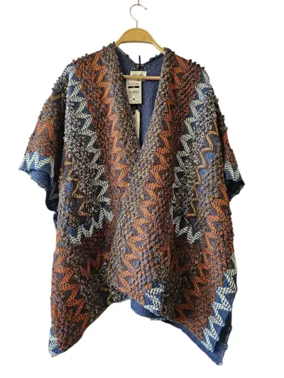 Poncho chaleco boho multicolor mujer - miniatura 1